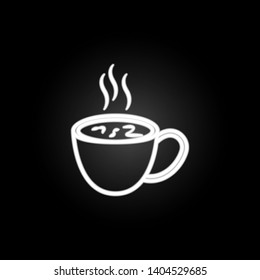 Cup of tea, hot beverage,  cup neon icon. Elements of kitchen utencils set. Simple icon for websites, web design, mobile app, info graphics