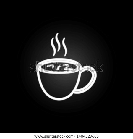 Cup of tea, hot beverage,  cup neon icon. Elements of kitchen utencils set. Simple icon for websites, web design, mobile app, info graphics