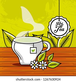 cup with tea hot chamomile