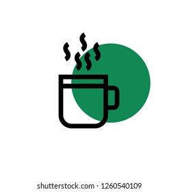 A cup of tea, hot drink, cup of coffee vector line icon