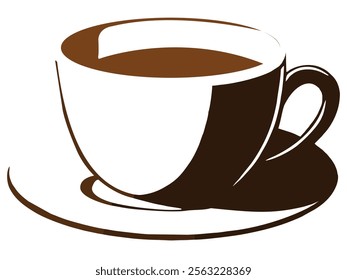 Cup Of Tea Hot Drink Symbol. Coffee Shop Icon. Flat Style Vector Illustration. Outline Symbol For Web Design Or Food App. Coffee cup