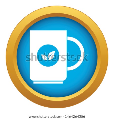 Cup of tea icon blue vector isolated on white background for any design