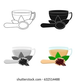 Cup of tea icon in cartoon style isolated on white background. India symbol stock vector illustration.