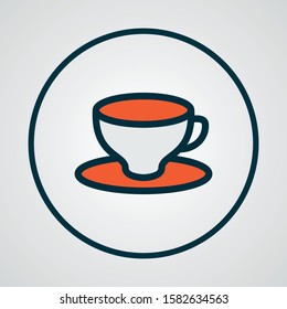 Cup of tea icon colored line symbol. Premium quality isolated coffee glass element in trendy style.