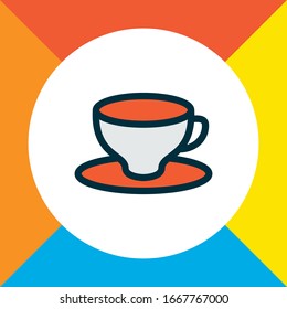Cup of tea icon colored line symbol. Premium quality isolated coffee glass element in trendy style.