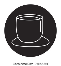 a cup of tea icon flat black