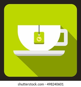 Cup of tea icon. Flat illustration of cup of tea vector icon for web