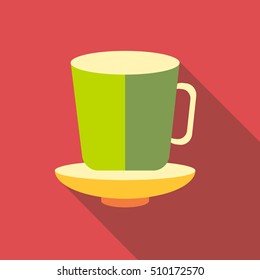 Cup of tea icon. Flat illustration of cup of tea vector icon for web