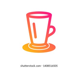 Cup of Tea icon. Fresh beverage sign. Latte or Coffee symbol. Classic flat style. Gradient teacup icon. Vector