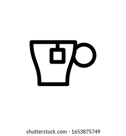Cup of tea icon. Line design template. Vector illustration