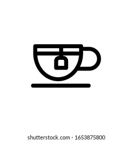 Cup of tea icon. Line design template. Vector illustration