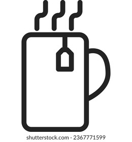 Cup of tea icon outline style vector