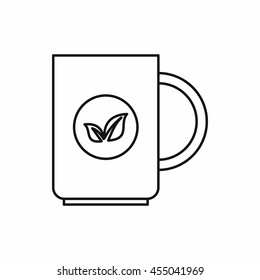 Cup of tea icon in outline style isolated vector illustration