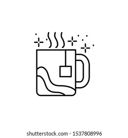 Cup tea icon. Simple line, outline vector of winter vacation icons for ui and ux, website or mobile application