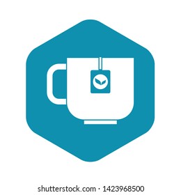 Cup of tea icon in simple style on a white background vector illustration