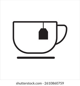 cup of tea icon vector or hot tea or hot drink