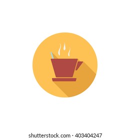 Cup of Tea Icon. Cup of Tea vector illustration. Cup of Tea Flat Vector Illustration with Long Shadow. Cup of Tea Flat icon with Long Shadow