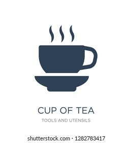 cup of tea icon vector on white background, cup of tea trendy filled icons from Tools and utensils collection, cup of tea vector illustration