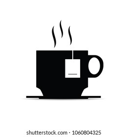 cup of tea illustration in black color