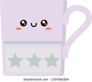 Cup for tea, illustration, vector on white background.