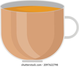 Cup with tea illustration, vector on a white background.