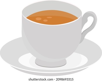 Cup of tea, illustration, vector on a white background.