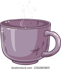 cup of tea isolated colored detailed illustration