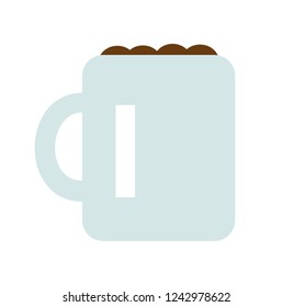 Cup of tea isolated on white background. Design element for poster, card. Vector illustration. Flat cartoon vector illustration.