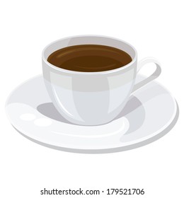 Cup of tea isolated on white background. Vector Illustration 