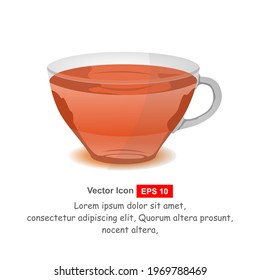 Cup of tea isolated on white. Vector Illustration.