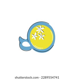 Taza de té aislada de fondo blanco. Ilustración vectorial.