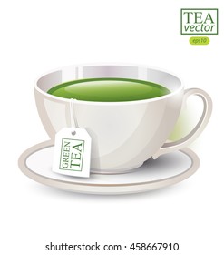 Cup of tea isolated on white background. Vector illustration.