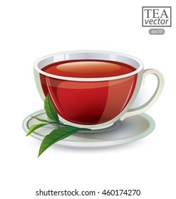 Cup of tea isolated on white background. Vector illustration.