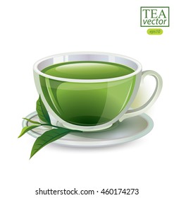 Cup of tea isolated on white background. Vector illustration.