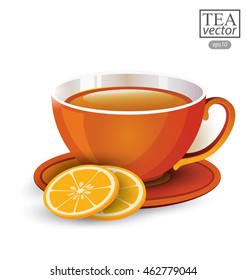 Cup of tea isolated on white background. Vector illustration.