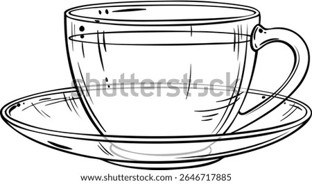 cup of tea isolated outline illustration