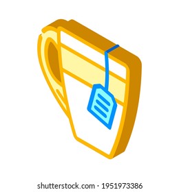 vector de icono isométrico de taza de té. señal de té. ilustración de símbolo aislado