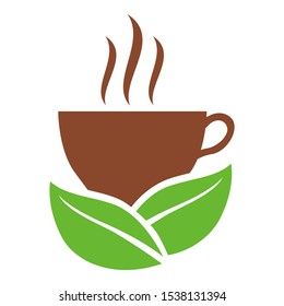 Cup of tea and tea leaves