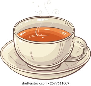 cup of tea and tea leaves  isolated
