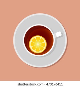 Cup of tea with lemon