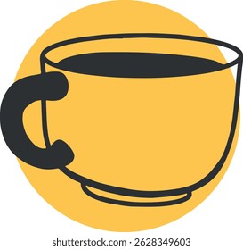 Cup tea, lemon, fruit drawing, engraving, ink, line art, vector	