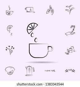 Cup of tea lemon icon. Universal set of tea for website design and development, app development