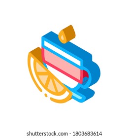 cup of tea with lemon slice icon vector. isometric cup of tea with lemon slice sign. color isolated symbol illustration