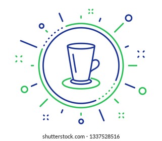 Cup of Tea line icon. Fresh beverage sign. Latte or Coffee symbol. Quality design elements. Technology teacup button. Editable stroke. Vector