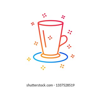 Cup of Tea line icon. Fresh beverage sign. Latte or Coffee symbol. Gradient design elements. Linear teacup icon. Random shapes. Vector