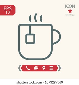 cup of tea line icon, outline vector illustration.