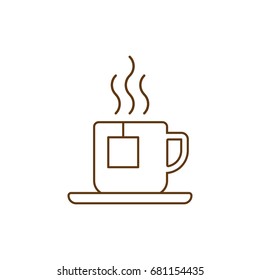 Cup of tea linear icon.
