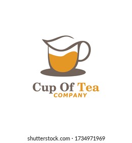 cup tea logo design vector