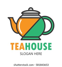 Cup of tea logo. Herbal drink logo design template