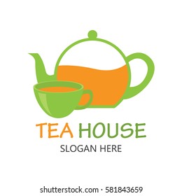Cup of tea logo. Herbal drink logo design template
